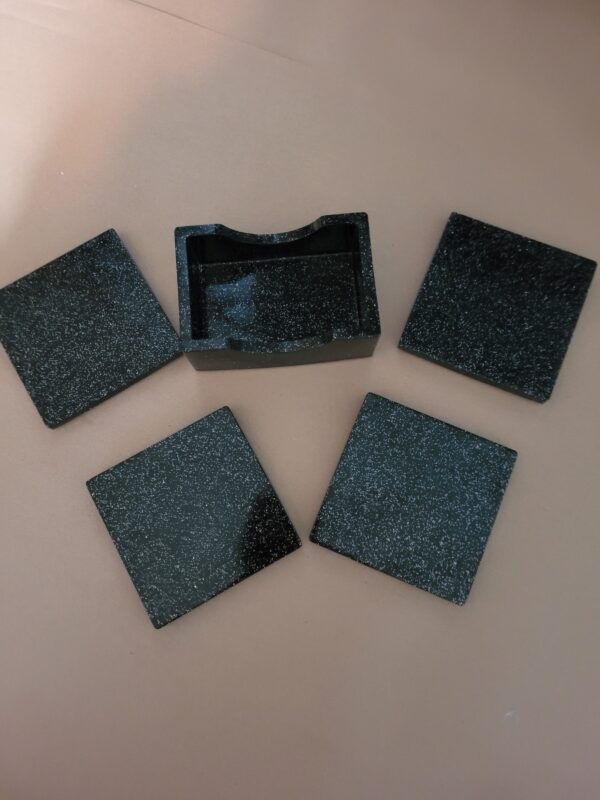 Black Sparkle Coaster Set - Image 2